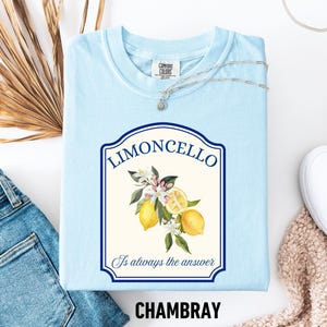 T-shirt limoncello, verfrissend grafisch shirt citroen, Italiaans zomershirt, cadeau voor citroenliefhebbers, vakantie-T-shirt Italië, cocktailshirt
