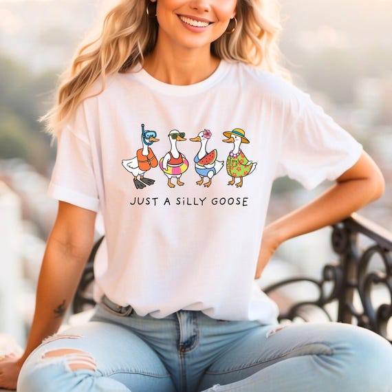 Silly Goose Shirt, Playful Graphic Tee, Easter Spring Top