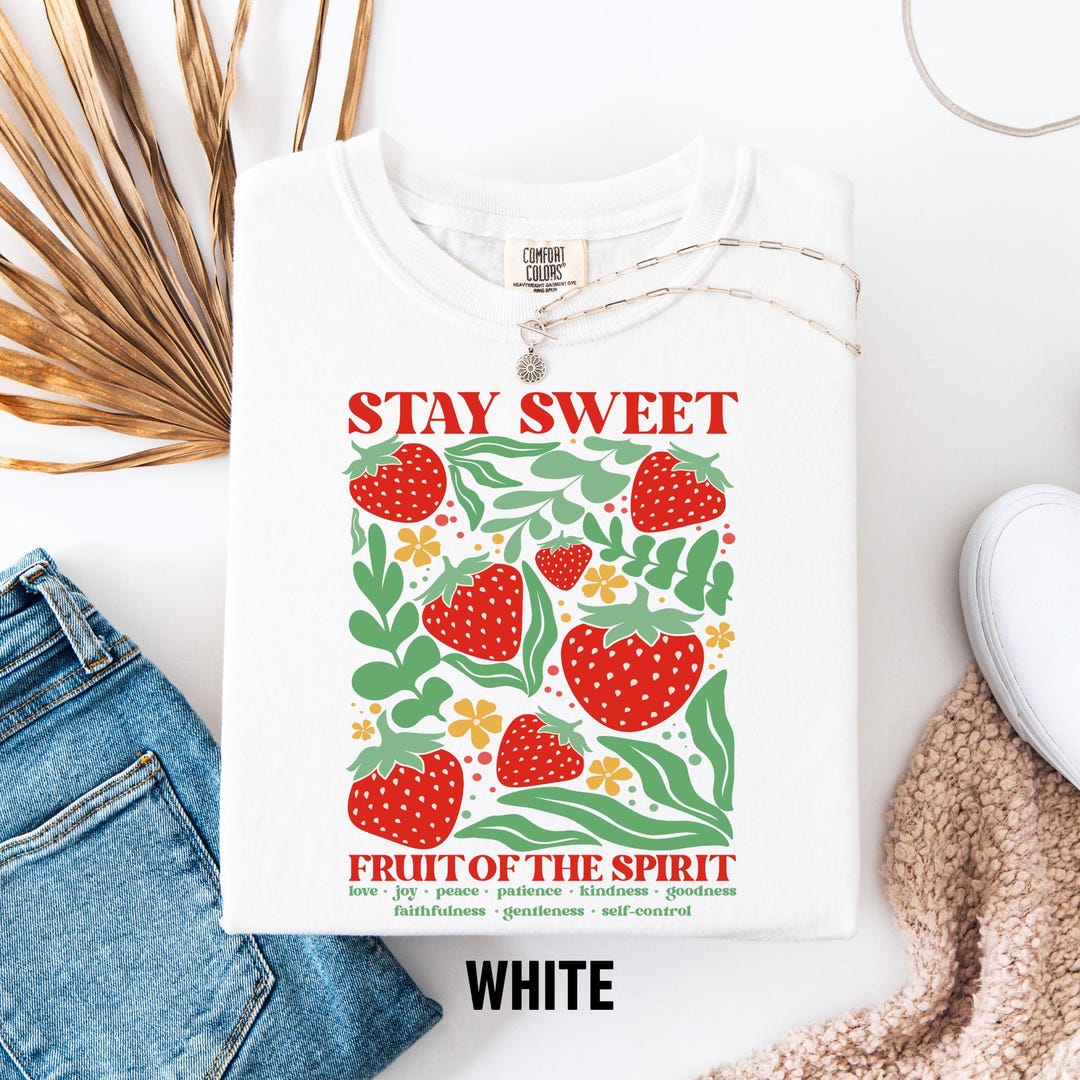 Boho Christian Strawberry Shirt Fruits of the Spirit Bible Verse Shirt ...