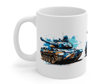 Tank Art Coffee Mug: Military Vehicle Design