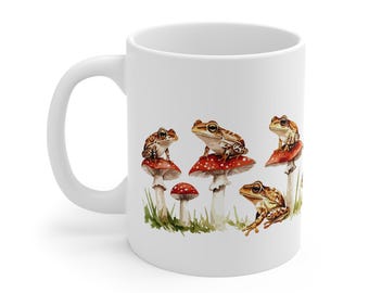 Frosch und Pilz-Tasse, wunderliche Fliegenpilz-Kaffeetasse