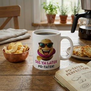 Funny Potato Mug, See Ya Later Po-Tater Gift, Potato Lover Coffee Cup, Funny Food Pun Mug, Cute Potato Gift, Punny Kitchen Mug, 11oz Cup