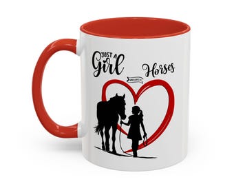 Just a Girl Who Loves Horses Mug ,Horse Lover Gift for Girl Daughter Granddaughter Niece