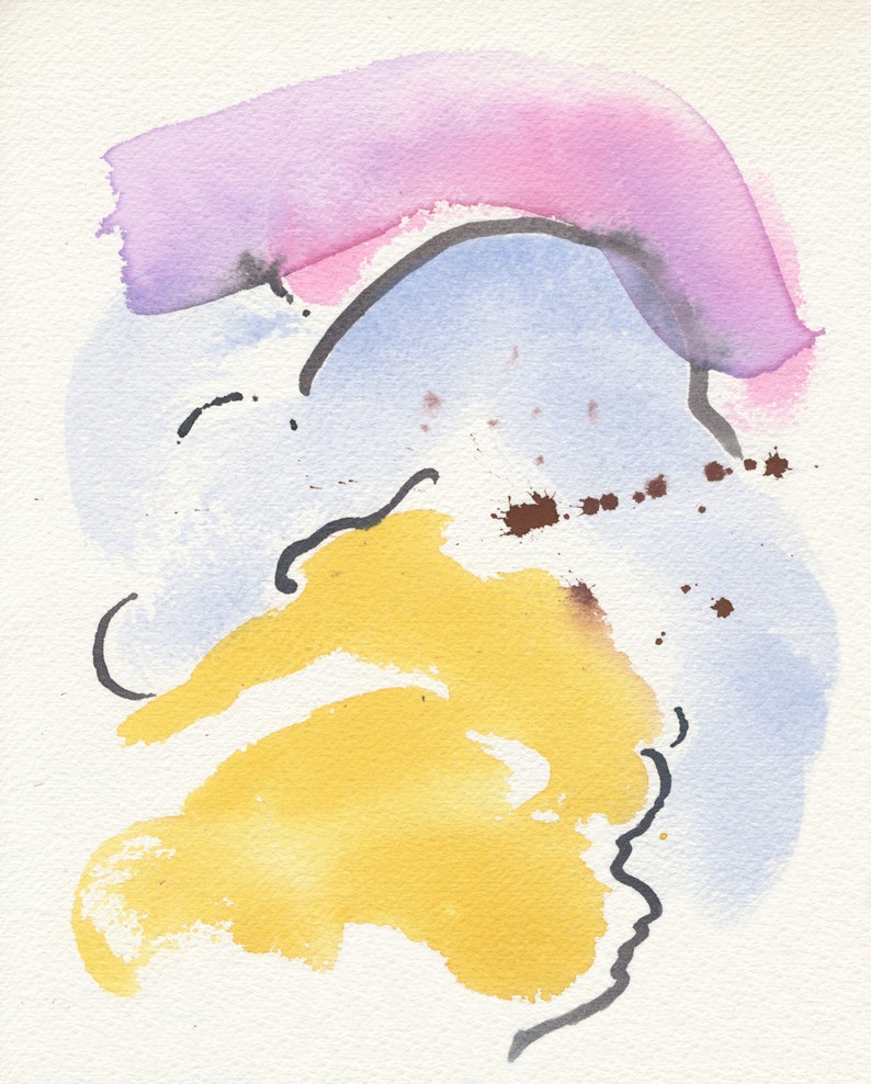 Watercolor Paper. Original Abstract Painting on Acid Free