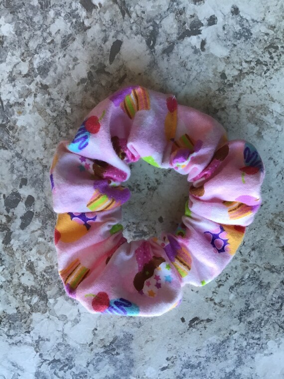 Birthday Cupcake Pink Red Cherry Scrunchie Scrunches Party Etsy