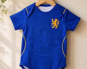 Body personalizado de bebé con la camiseta del Chelsea, conjunto de fútbol para bebé.
