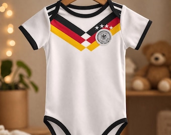 Deutschland inspiriert Fußball Baby Body, Neugeborene Fußball Jersey Outfit, Unisex Sportbekleidung