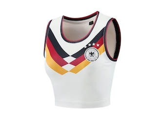 Germany Soccer Crop Top Jersey | Personalized Name, Number, Flag Design