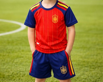 Conjunto de camiseta de fútbol infantil personalizada con nombre y número (tallas juveniles)