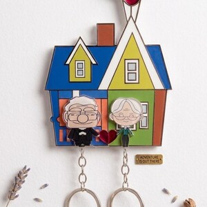 Couple's House Key Holder | Whimsical Balloon Design, Entryway Organizer
