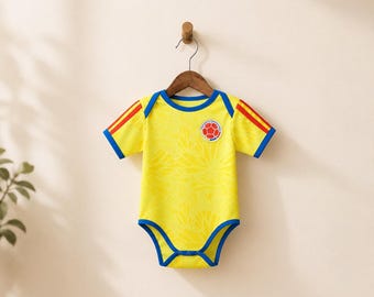 Personalized Colombia Baby Soccer Jersey Bodysuit | Custom Name Number Infant Outfit
