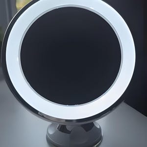 Flexible 10x Magnifying Vanity Mirror with LED Light | Lighted Makeup Mirror with Suction Cup Base | Adjustable Dressing Lamp