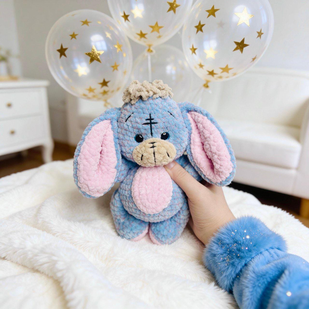 Eeyore Crochet Pattern: Donkey Amigurumi Plush Toy Animal