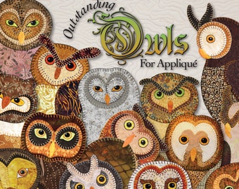 Quilt Book, Outstanding Owls, Applique Quilting Pattern Book, Owl Quilts, Applique by Hand or Fusible, Owl Pattern, Bird Quilts, Baby Quilts