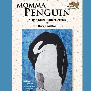 Puede incluir: Un patrón de acolchado para una mamá pingüino y un bebé pingüino. El patrón incluye dos opciones: mamá y bebé o un solo pingüino. El patrón es para aplique tradicional y se puede hacer usando técnicas a mano o fusibles. El tamaño del bloque es de 11 pulgadas por 13 pulgadas.