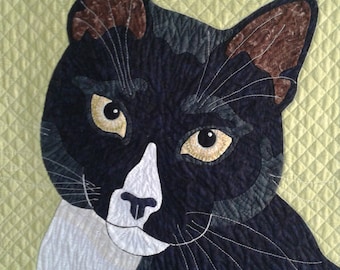 pdf Realistic Cat Quilt Applique Pattern, Large Scale, (.pdf Pattern)