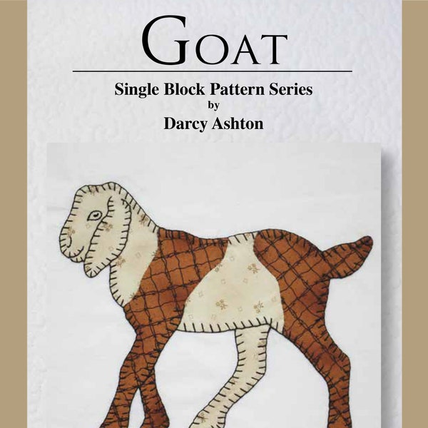 pdf GOAT, Single Block, .pdf Instant Download, Traditional Applique Goat Pattern, For Hand or Fusible Applique, Farm Animal quilt, Applique