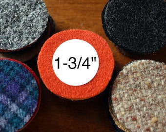 Wool Circles, (50) 1-3/4" Circles for Wool Penny Rugs, Precut Recycled Felted Wool Circles, Wool Pennies, Variety of Colors Textures, Scraps