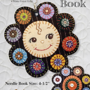 Wool Pattern, Needle Keeper Sewing Pattern, Needle Book Pattern, Wool Penny Needle Keeper, Penny Rug Pattern, Cute Baby Face, Wool Penny Rug Needle Book Pattern