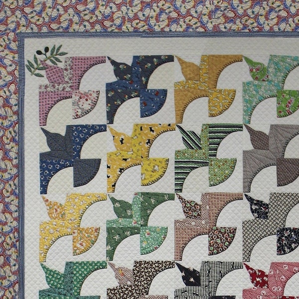 Pattern, Flying Doves, Drunkards Path Birds, Baby Quilt Pattern, Applique Olive Branches, Drunkards Path, Bed Quilt, Breast Cancer Quilt