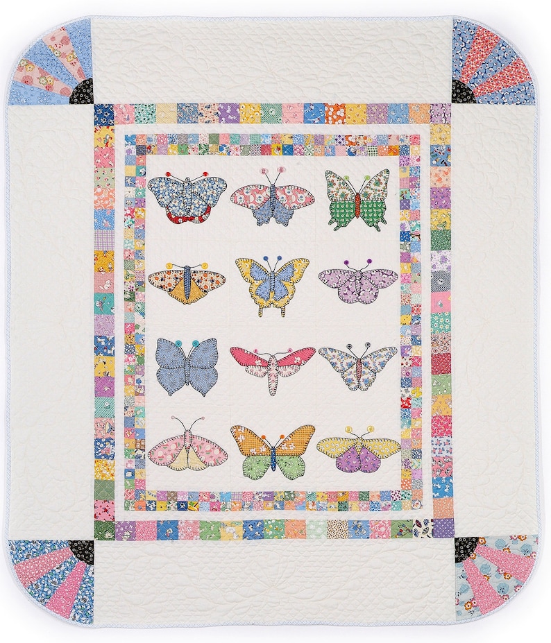 Quilt Book, Butterfly Dance, Hand or Fusible Applique Butterfly Patterns, Beautiful Butterfly Quilts, Traditional Quilting, Butterfly Quilts image 2