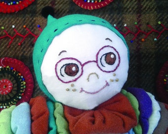 Handmade, YoYo Clown Doll, Handmade Dolls, Jingle Bell Jack, Nostalgic Doll, Hand Embroidered Cute Face, Sweet Handmade Yo Yo Dolls, Pattern