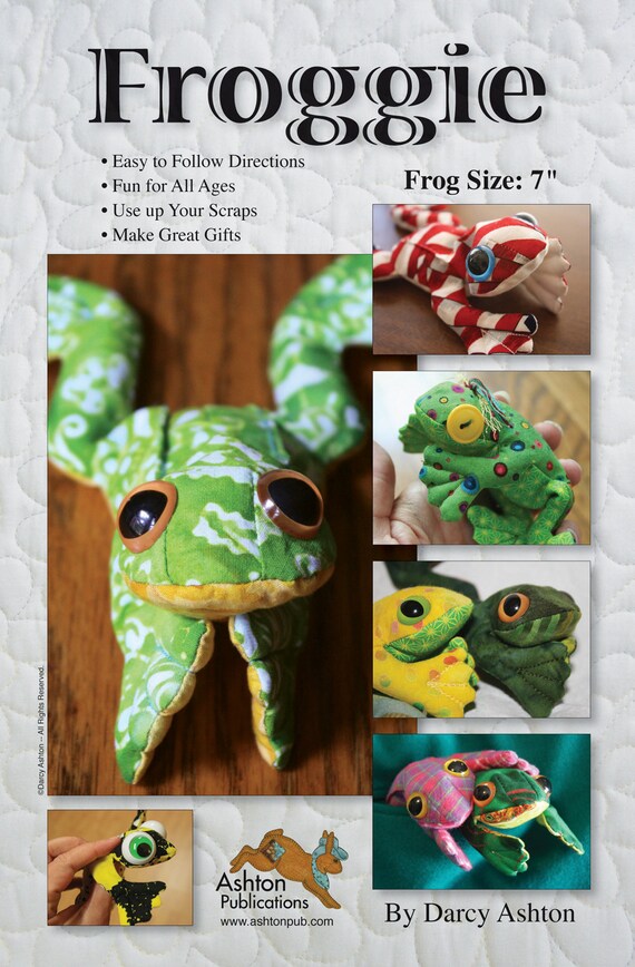 Pattern, Froggie Sewing Pattern, Toy Beanbag Frog, Retro Frog