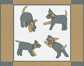 Cats and Dogs Baby Quilt Pattern, Gingham Dog, Calico Cat (PDF Pattern)