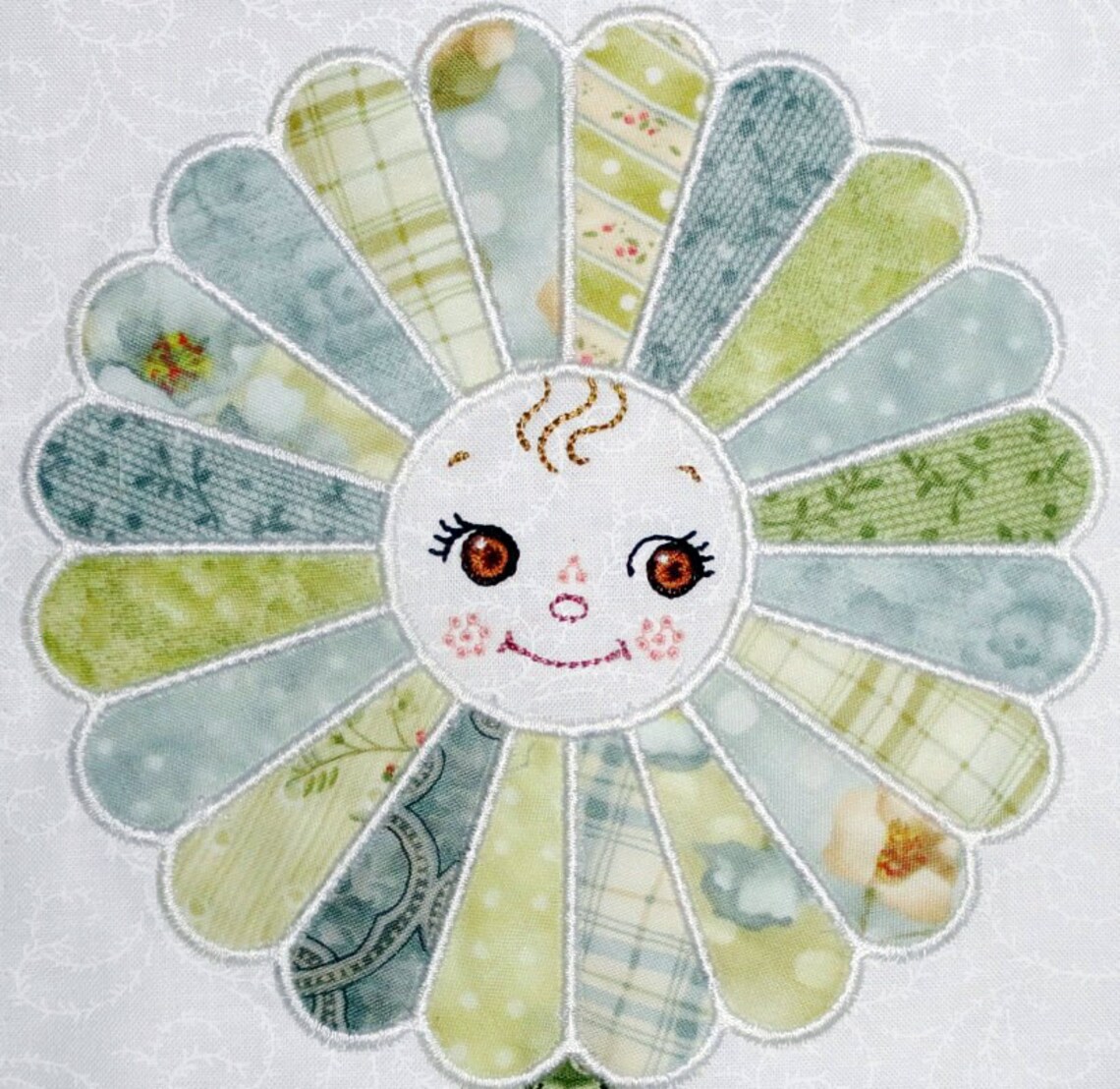 Digitized Sunflower Baby Quilt Design Applique in the Etsy