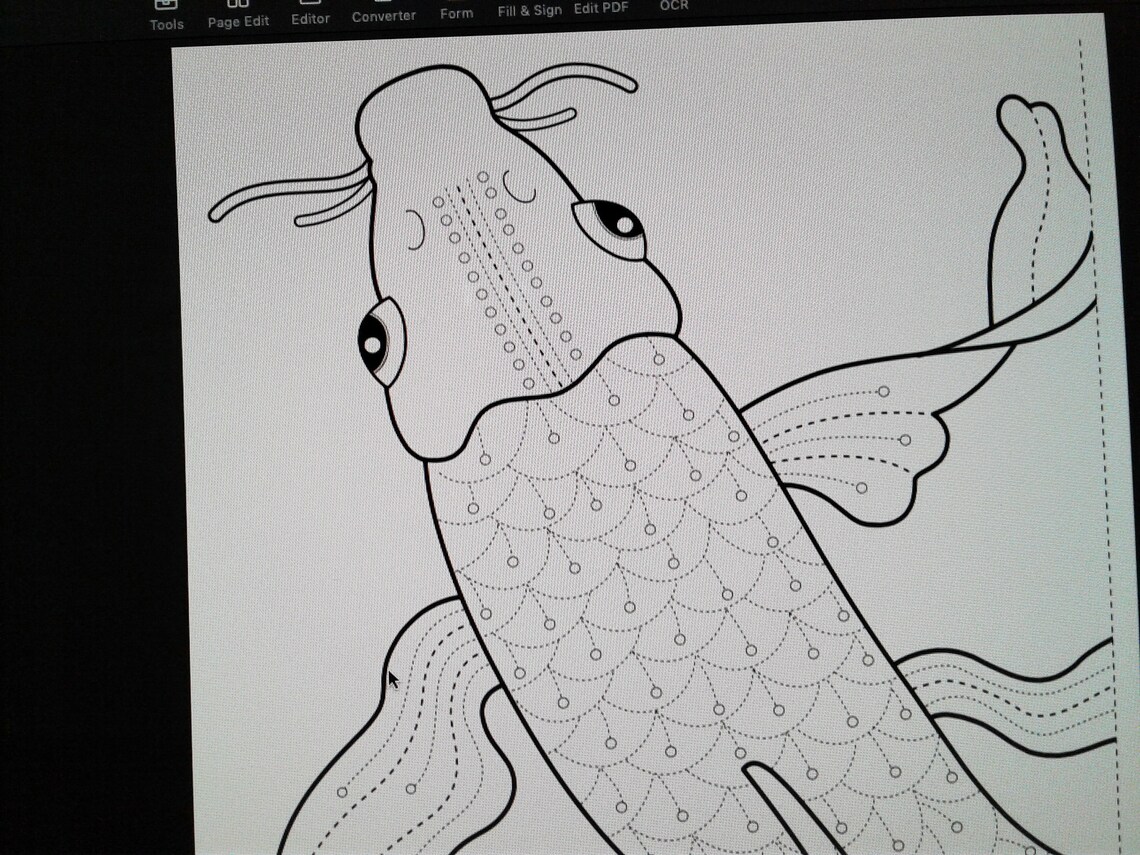 Pdf Pattern Colorful Koi Traditional Pattern for Hand or - Etsy