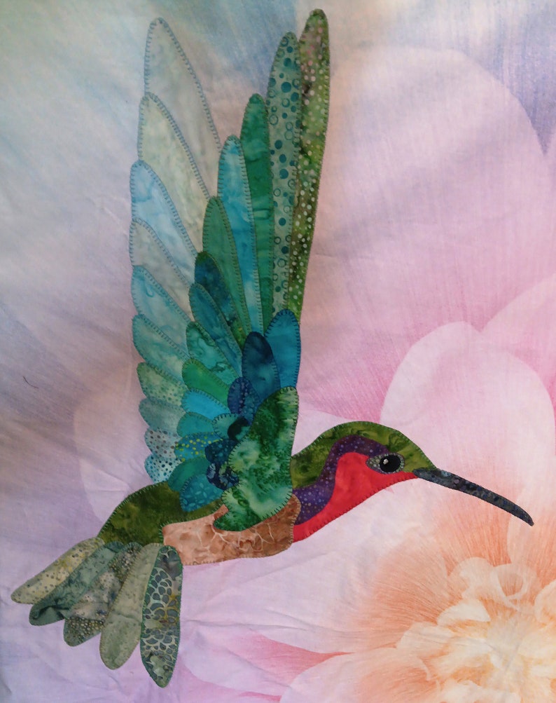 Hummingbird Quilt Pattern, English Paper Piecing, Floral Applique (PDF ...