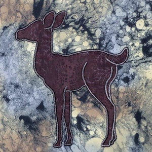 Digitized, Deer with Fawn, Applique in the Hoop for Embroidery Machines, Digitized Designs on Thumb Drive, Woodland Quilts, Deer Patterns image 8