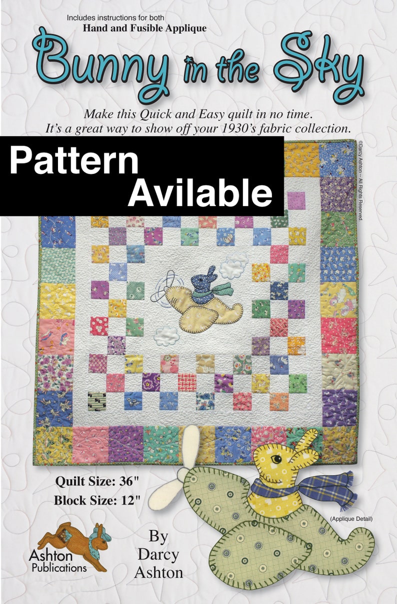 Pattern, Pig Quilt Sewing Pattern, Pigs on a Blanket, Mailed Quilt Pattern, Hand or Fusible Appliqué Quilt Pattern, Pig Quilt, Baby Quilts image 8