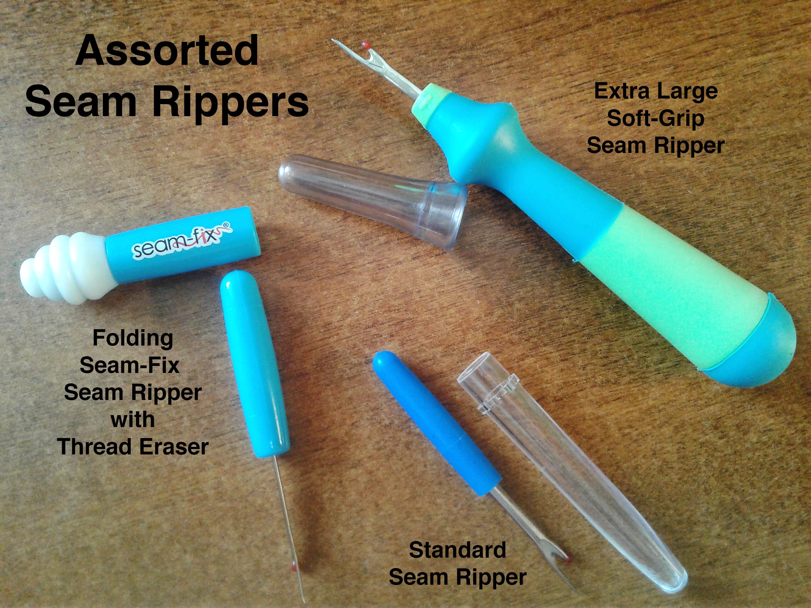 Assorted Seam Rippers, Folding Seam Rippers W/rubber Thread Remover,  Seam-fix Brand, Travel / Folding Seam Ripper With Thread Eraser 