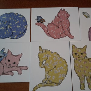 Note Cards, Cat Cards, Blank on Inside, Pack of 6, all Different, Thank You Cards, Greeting Cards, All Occasion Blank Notecards, Cats
