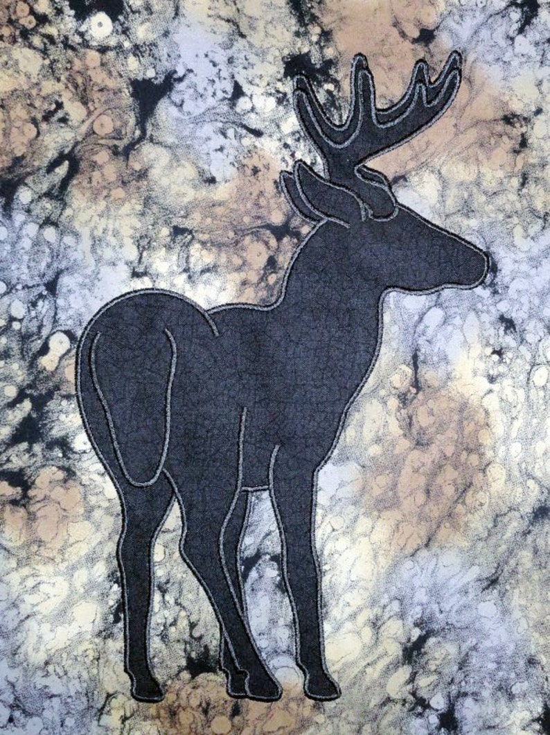 Digitized, Deer with Fawn, Applique in the Hoop for Embroidery Machines, Digitized Designs on Thumb Drive, Woodland Quilts, Deer Patterns image 5