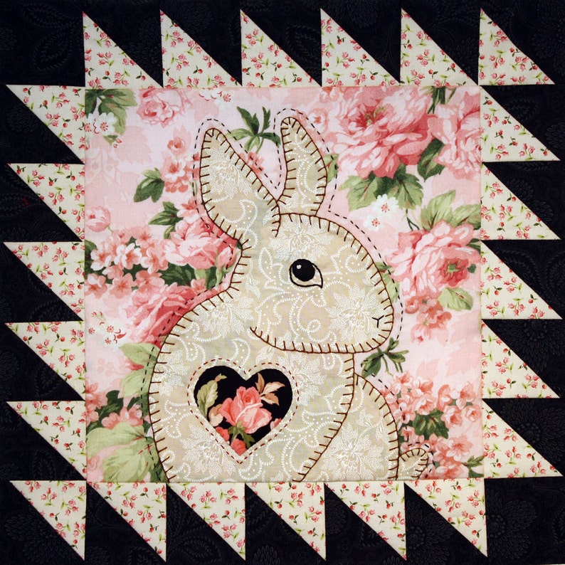 Pattern Easy Applique Bunny Baby Quilt Applique Bunny Sewing Etsy Canada
