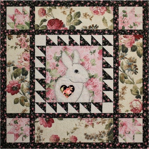 Muster, einfach Applikation Häschen Baby Quilt, Häschen Schnittmuster, Hand Applikation Häschen, Baby Quilt, Kaninchen Quilts, einfach