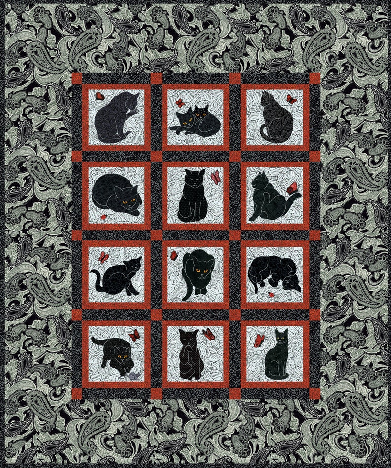 Pdf Quilt Book Claires Cats Volume 1 Instant Download Quilt Etsy