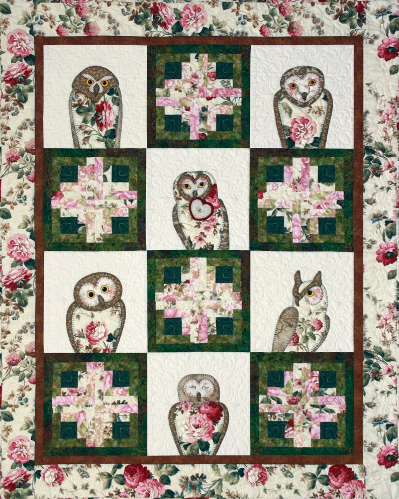 Quilt Book Outstanding Owls Applique Quilting Pattern Book Etsy