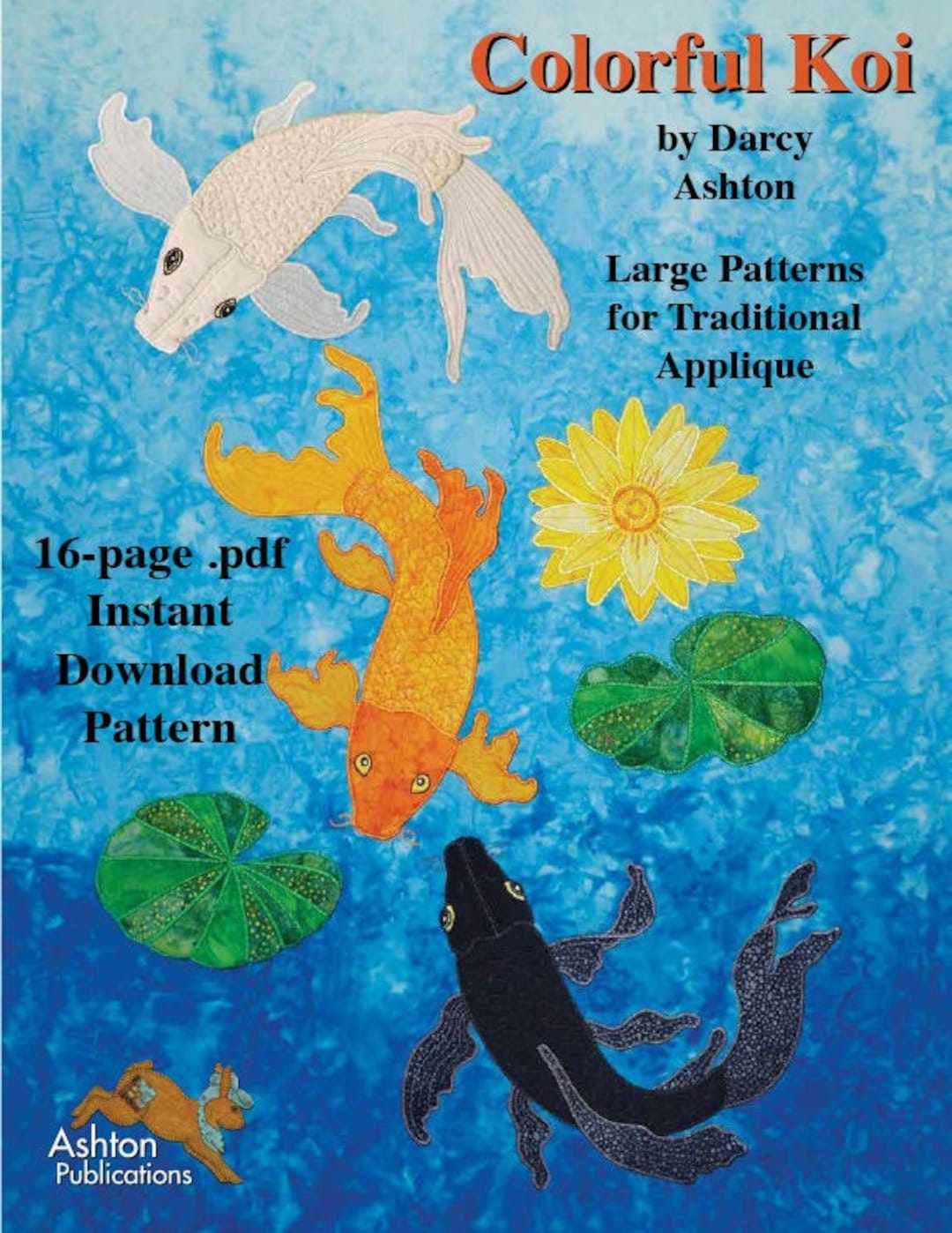 Pdf Pattern, Colorful Koi Traditional Pattern for Hand or Fusible ...