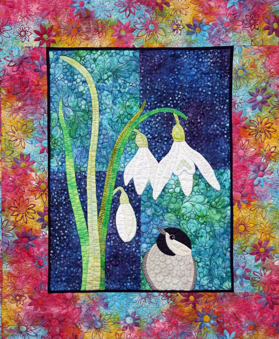 Quilt Pattern, Snowdrop, Applique Quilt Wall Hanging Pattern, Hand or