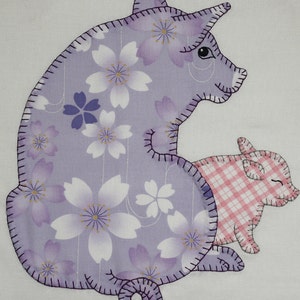Pattern, Pig Quilt Sewing Pattern, Pigs on a Blanket, Mailed Quilt Pattern, Hand or Fusible Appliqué Quilt Pattern, Pig Quilt, Baby Quilts image 3