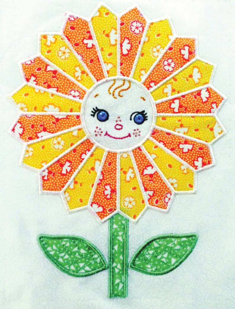 Digitized Sunflower Baby Quilt Design Applique in the Etsy