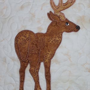 Digitized, Deer with Fawn, Applique in the Hoop for Embroidery Machines, Digitized Designs on Thumb Drive, Woodland Quilts, Deer Patterns image 4