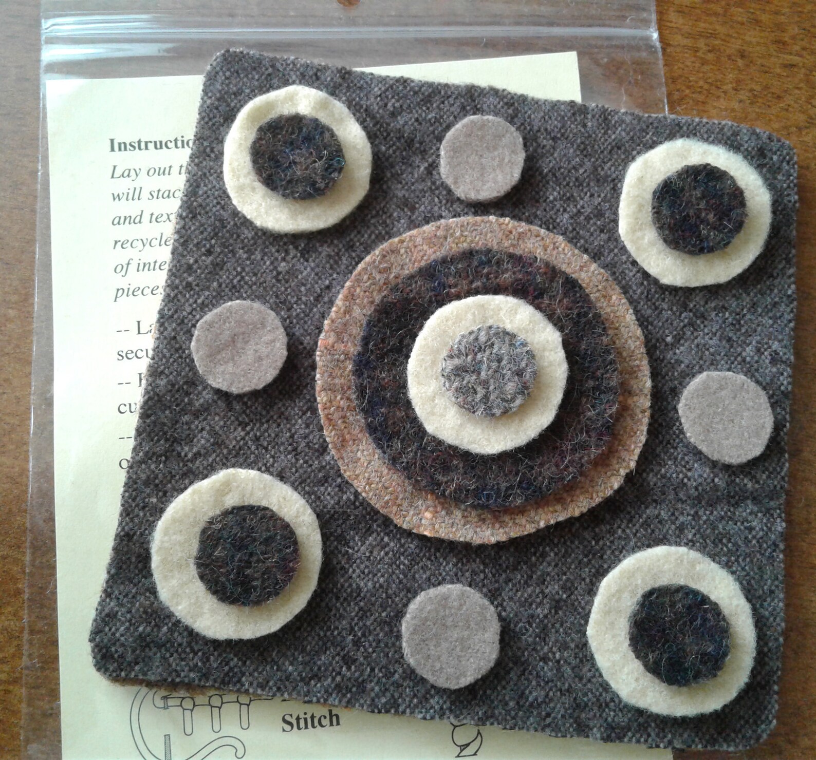 Wool Kit SQUARE Mug Rug Wool Appliqué Kit Make Your Etsy