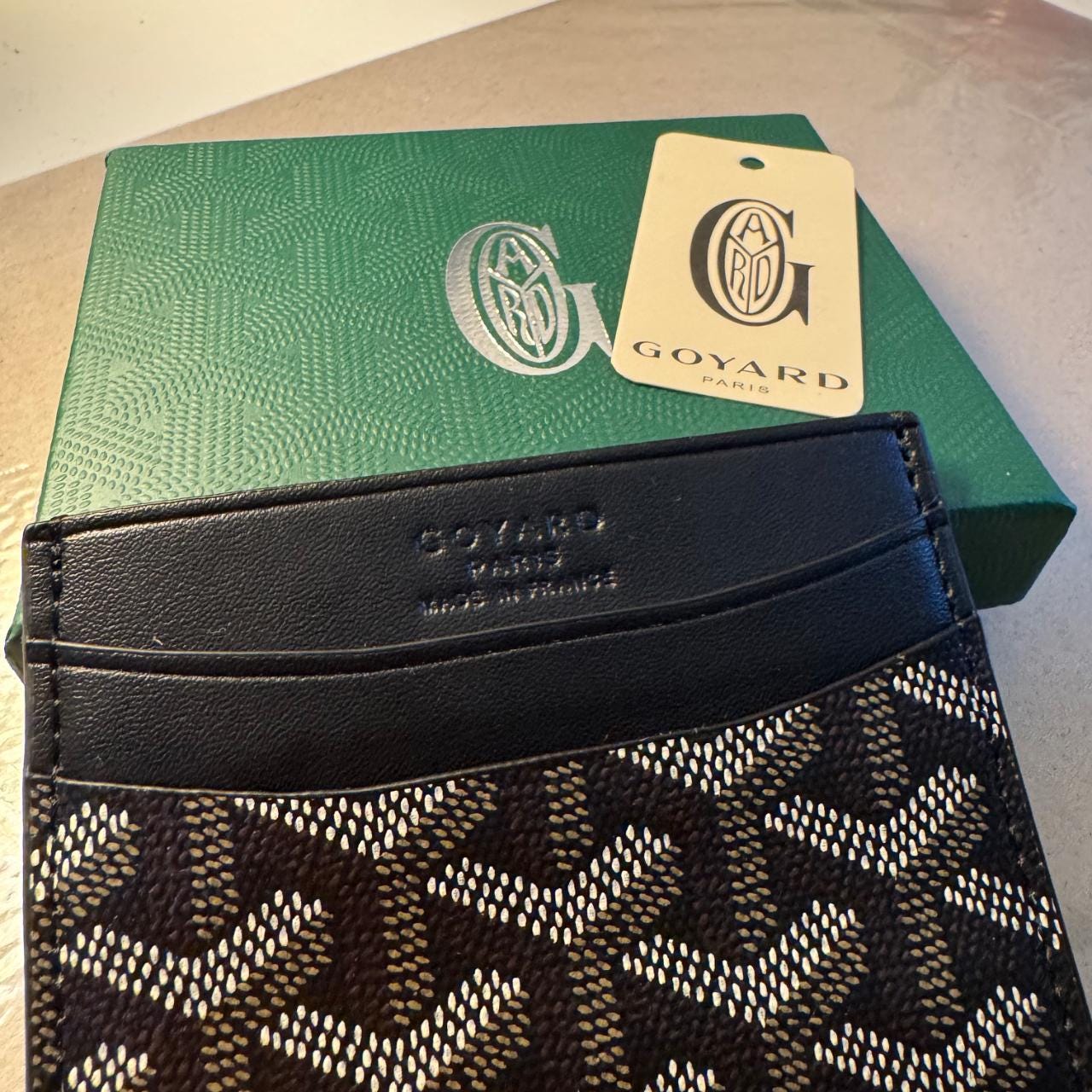 GOYARD サン・シュルピス カードケース ブラック＆ナチュラル
