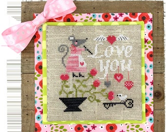 Mouse's Love Letter - Valentine Cross Stitch Pattern PDF by Tiny Modernist