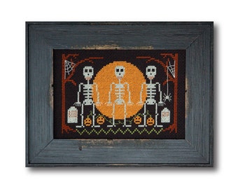 Modern Cross Stitch - Halloween Skeletons Cross Stitch Pattern by Tiny Modernist