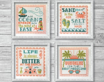 Summer Signs Cross Stitch Pattern Instant Download - by Tiny Modernist